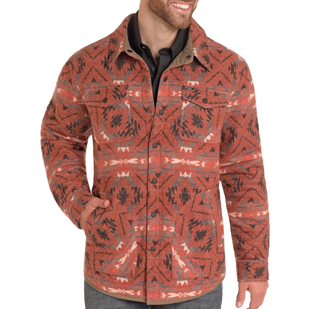 Rock & Roll Denim Men's Reversible Herringbone Jacket in Khaki