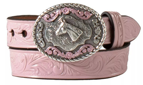 NOCONA BABY BUCKER INFANT GIRLS SCROLL DESIGN BELT in PINK