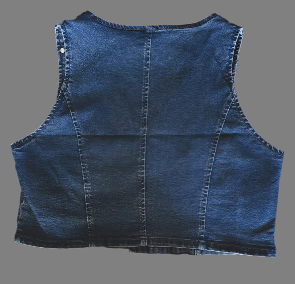 "PECOS QUEEN" LADIES DENIM & STUD VEST