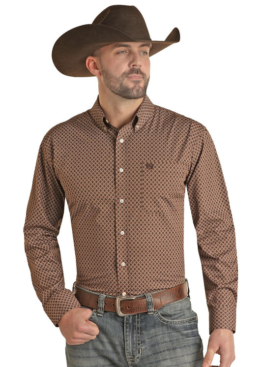 PANHANDLE MENS GEOMETRIC PRINT SHIRT