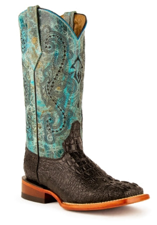 FERRINI WOMEN'S STAMPEDE CAIMAN TAIL PRINT WESTERN BOOTS