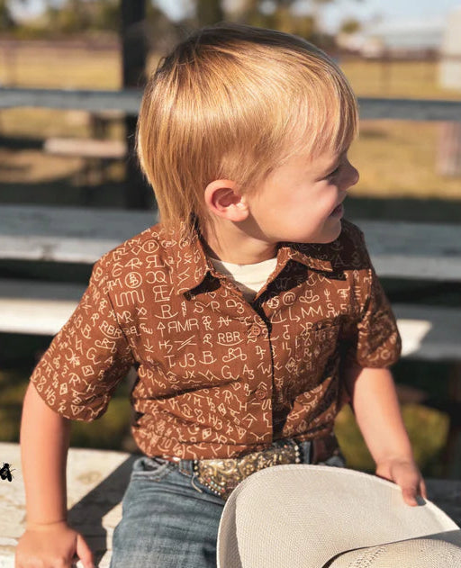 "BRAND YUR CATTLE" TODDLER AND BOY'S SHORT SLEEVE SHIRT