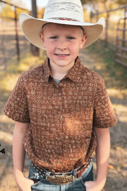 "BRAND YUR CATTLE" TODDLER AND BOY'S SHORT SLEEVE SHIRT