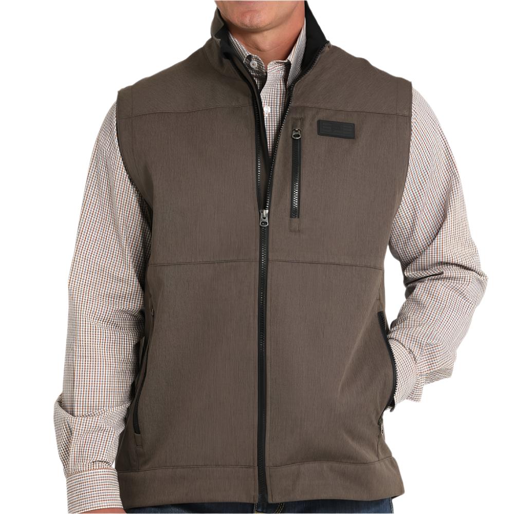 CINCH MEN'S SOFT SHELL BONDED VEST - BROWN