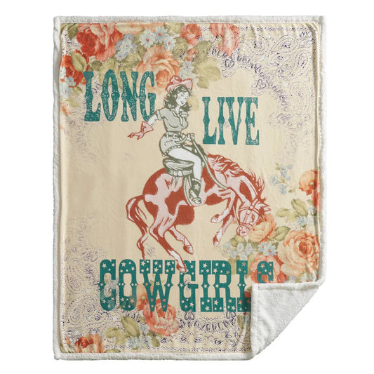 LONG LIVE COWGIRLS CAMPFIRE SHERPA THROW BLANKET