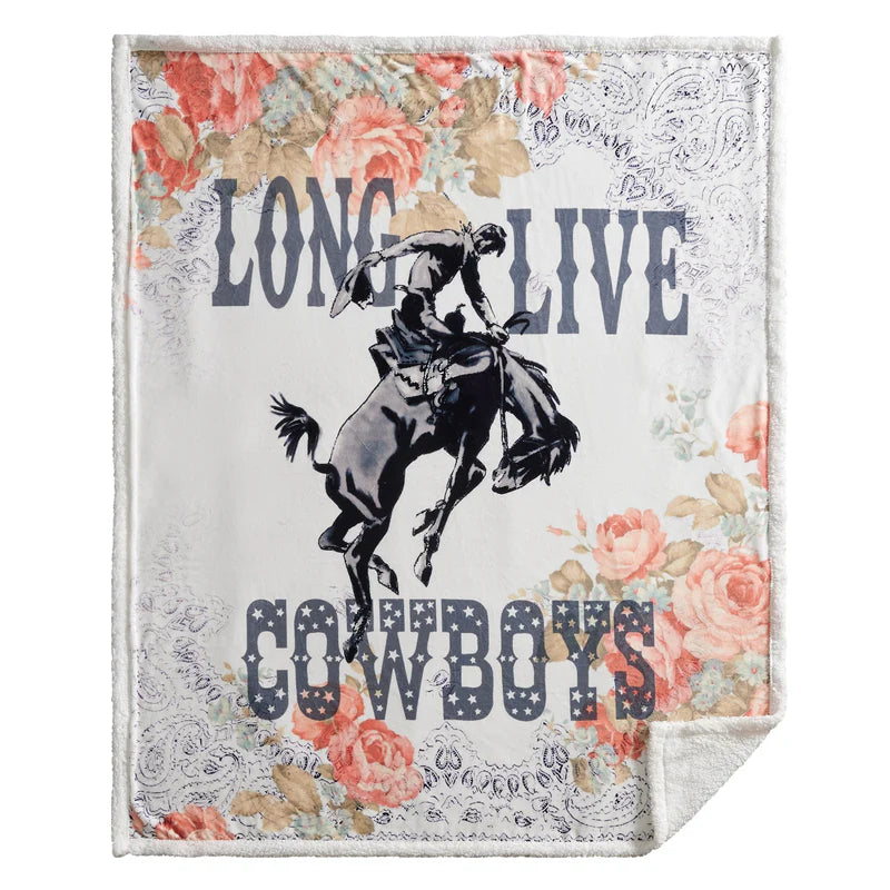 LONG LIVE COWBOYS CAMPFIRE SHERPA THROW BLANKET