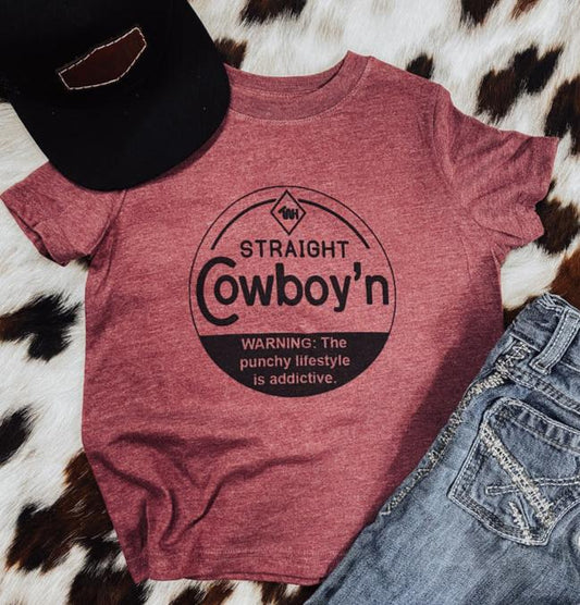 YOUTH STRAIGHT COWBOY'N WESTERN GRAPHIC TEE