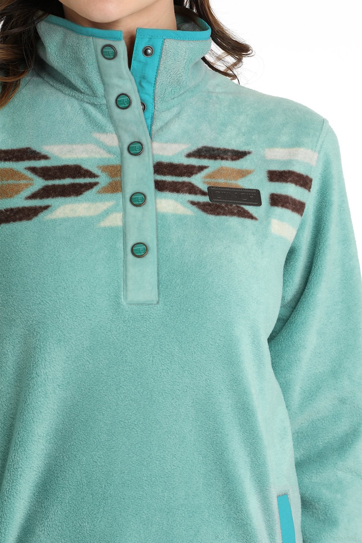 CINCH WOMEN'S POLAR FLEECE PULLOVER - TURQUOISE