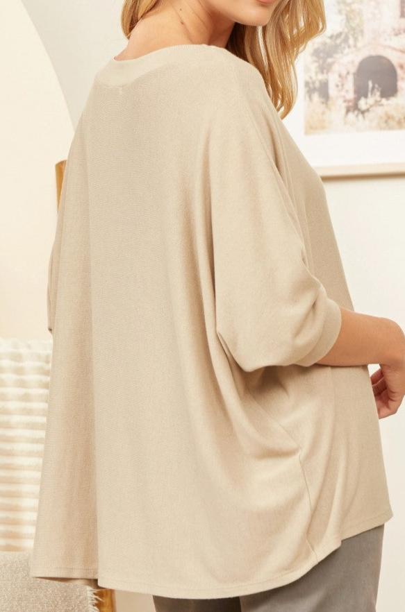 PLUS SIZE ANDREE by UNIT HACCI TOP in OATMEAL