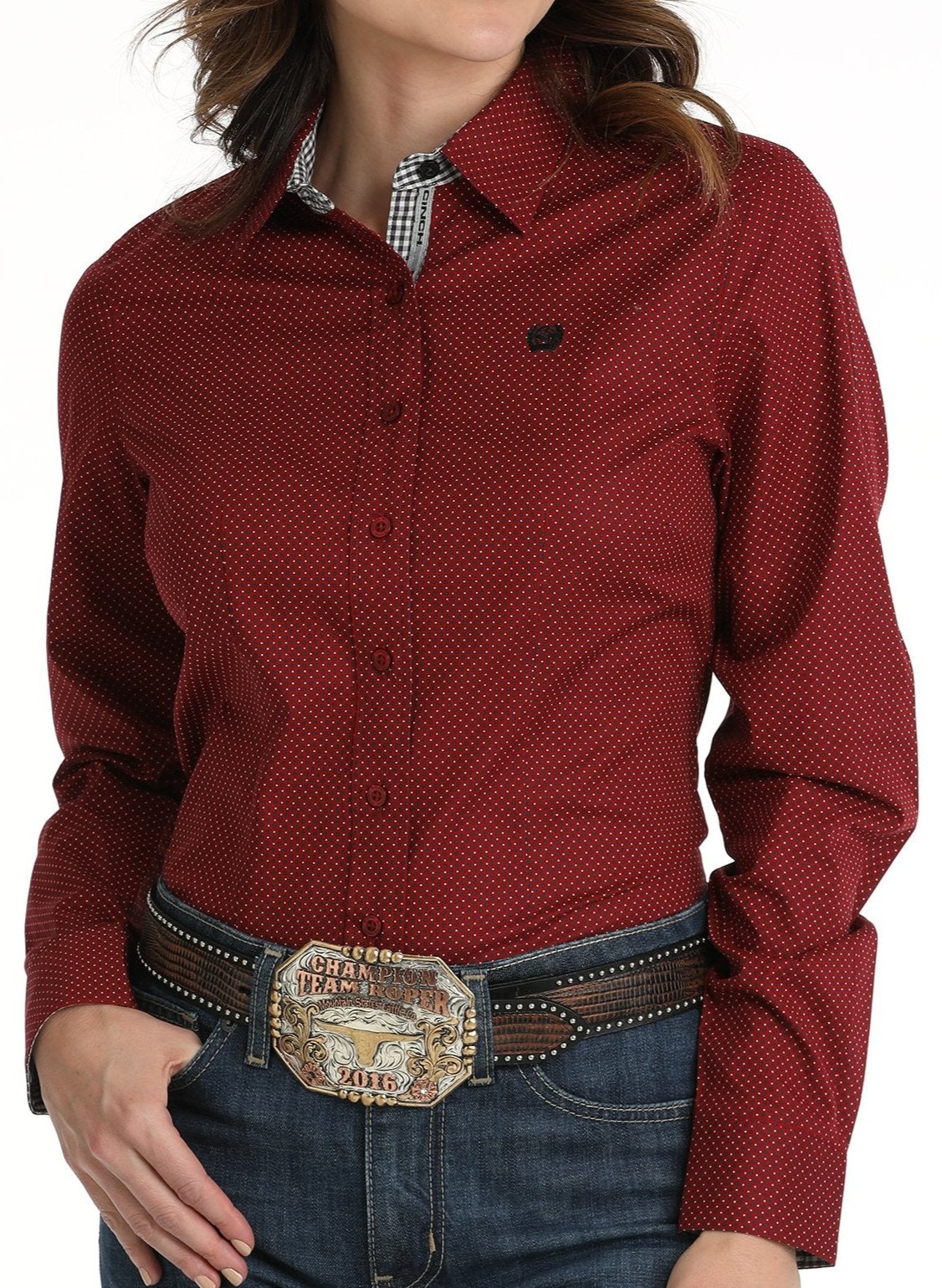 CINCH WOMEN'S POLKA DOT WESTERN SHIRT in RED