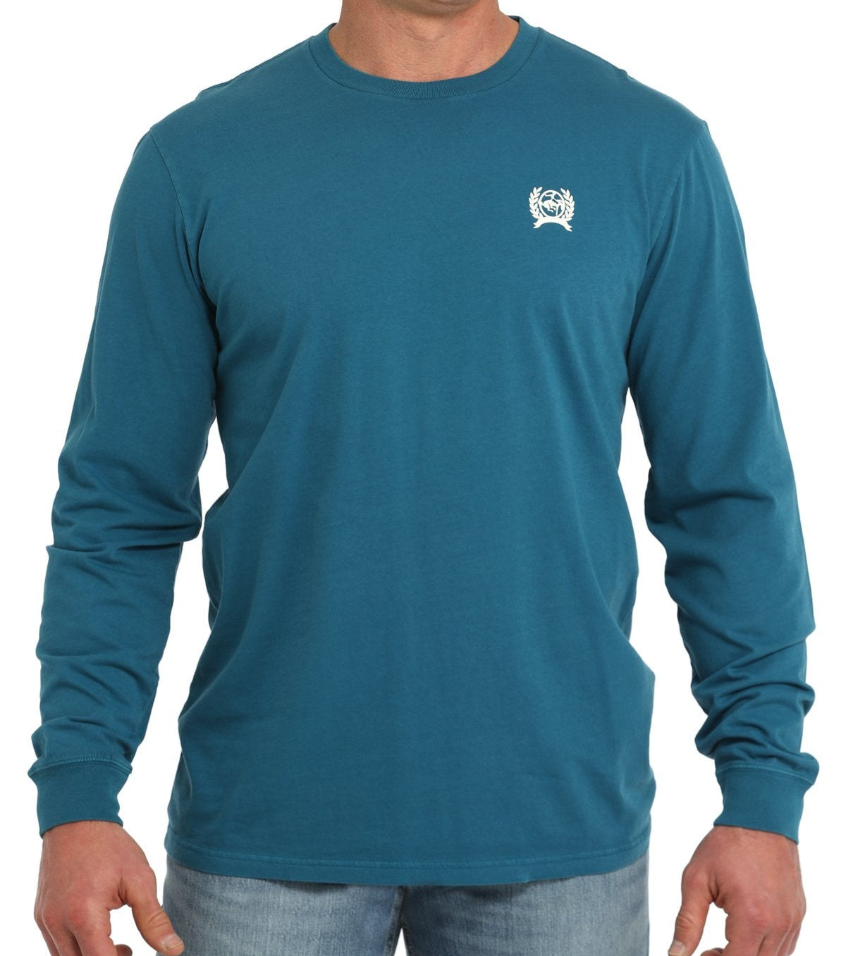 CINCH MEN'S LONG SLEEVE SALOON TEE SHIRT-TEAL