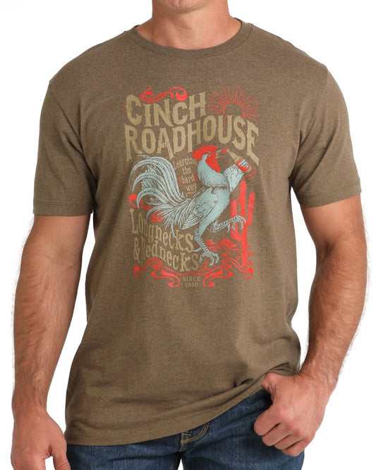 CINCH MEN'S ROADHOUSE TEE in BROWN