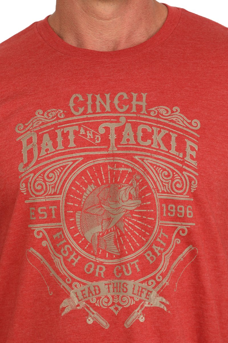 CINCH MEN'S BAIT AND TACKLE TEE - RED