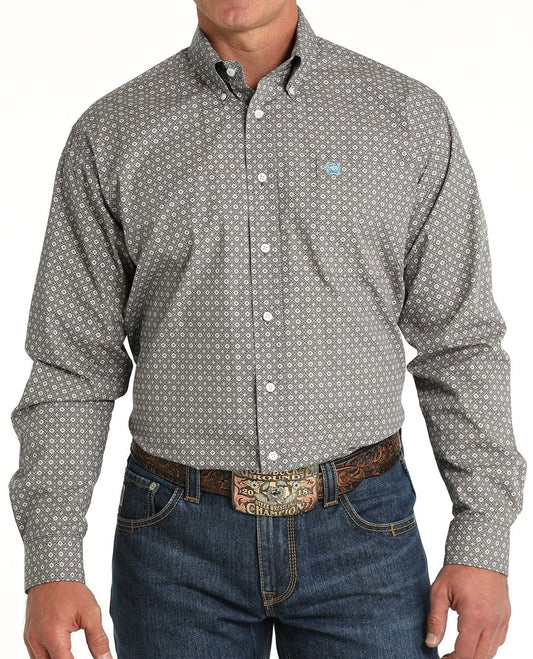 CINCH MEN'S MEDALLION BUTTON DOWN WESTERN SHIRT - BLUE