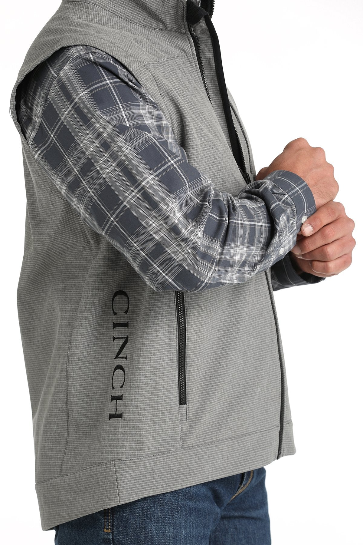 CINCH MEN'S SOFT SHELL BONDED VEST - GREY