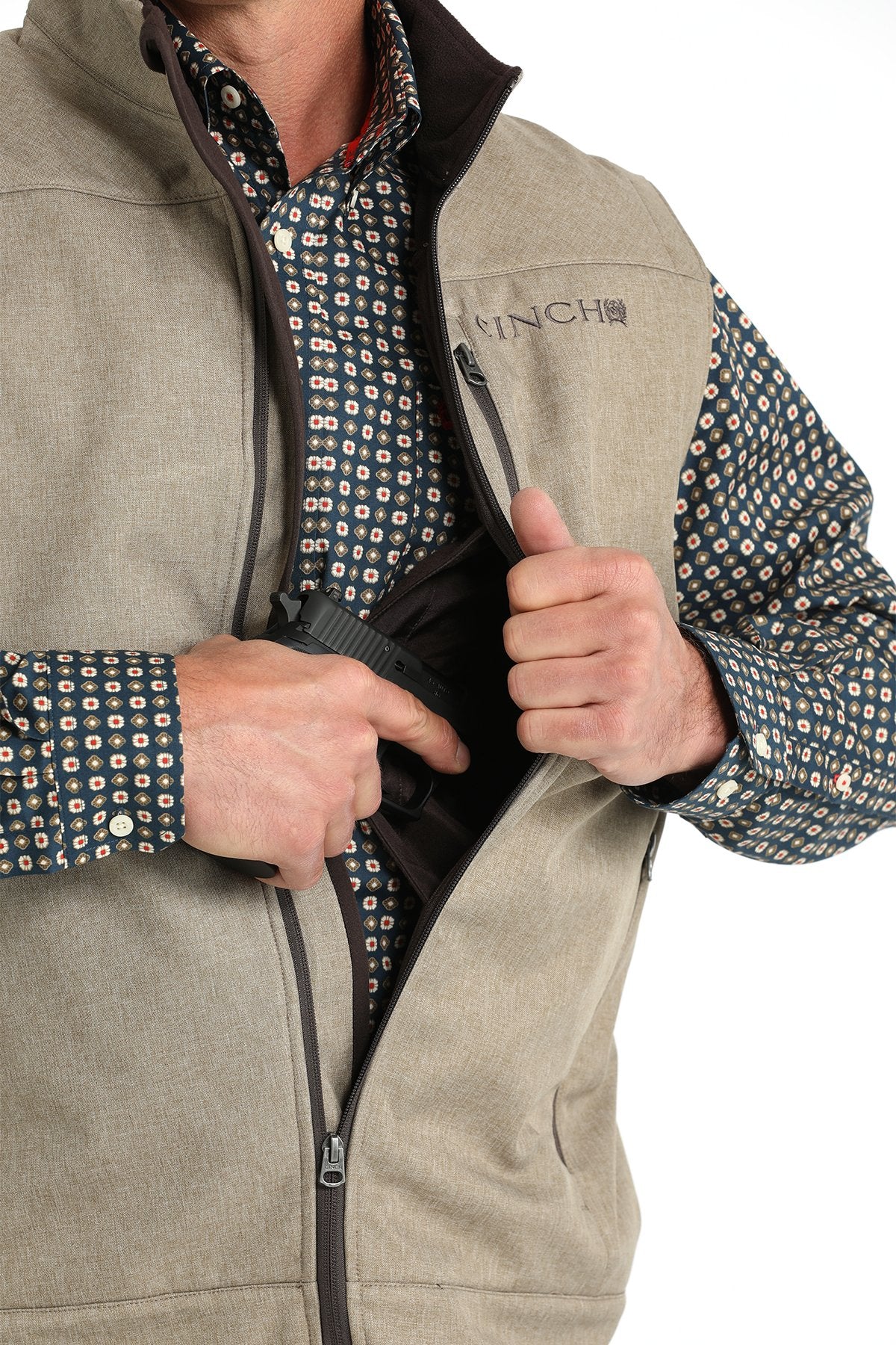 CINCH MEN'S CONCEALED CARRY BONDED VEST - STONE