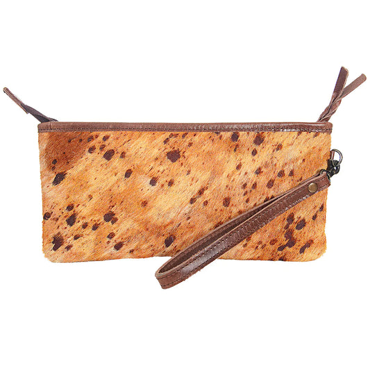 American Darling Acid Wash Cowhide Wristlet