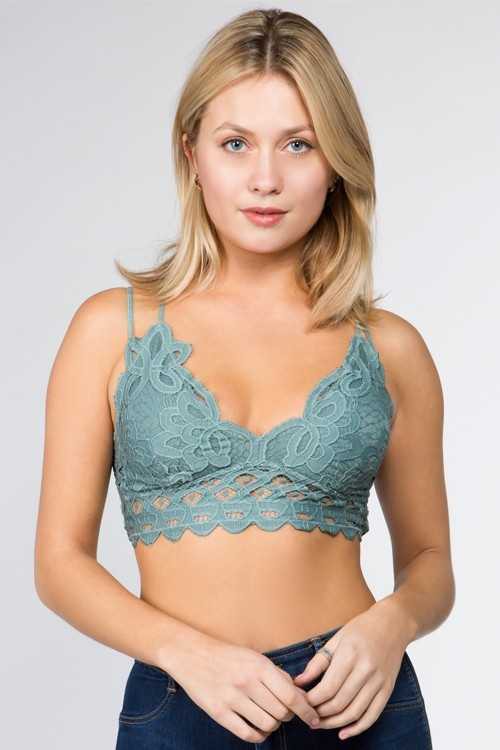 SCALLOPED LACE CAMI BRALETTE in NAVY – Yee Haw Ranch Outfitters