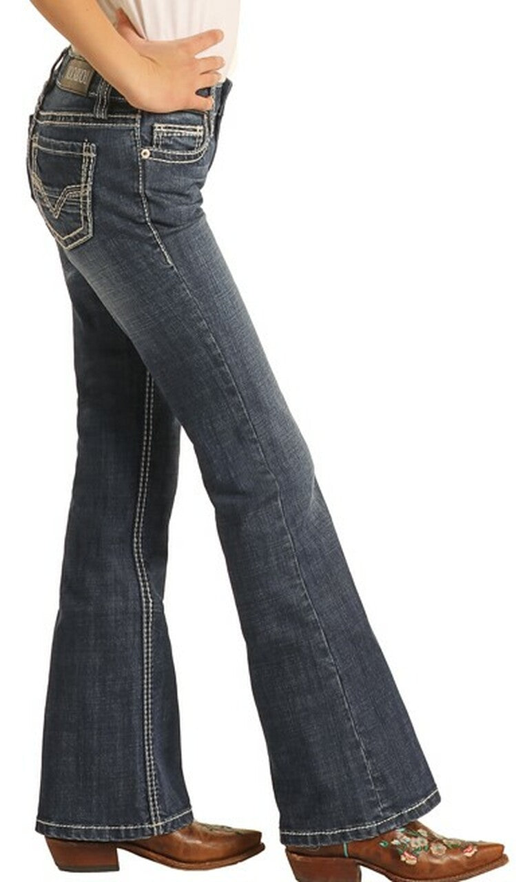 Rock & Roll Cowgirl® Medium Wash Vintage High Rise Women's Flare Jeans