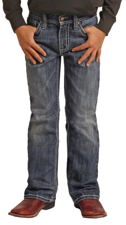 Rock & Roll Boy's Medium Wash Raised Denim JEANS