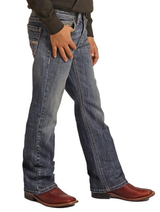 Rock & Roll Denim Rope Stitch V Jeans