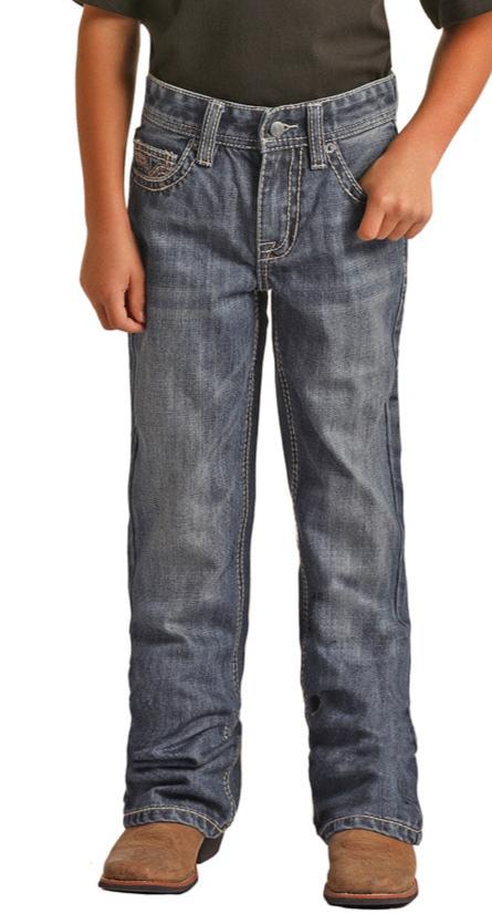 ROCK AND ROLL BOY'S REGULAR FIT STRETCH BB GUN BOOTCUT JEANS