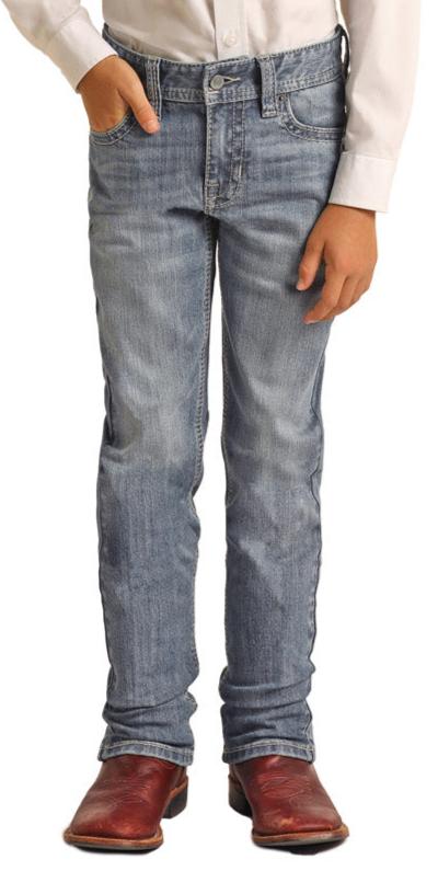 ROCK AND ROLL SLIM KIDS REVOLVER LIGHT WASH JEANS