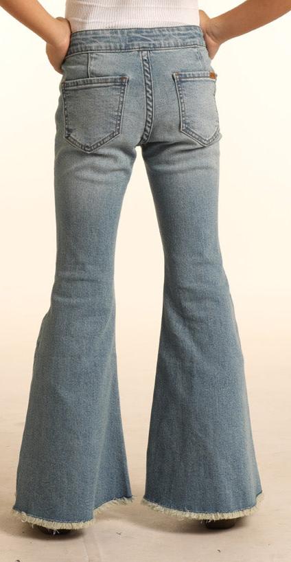 Rock & Roll Girl's Light Wash Bell Bottoms