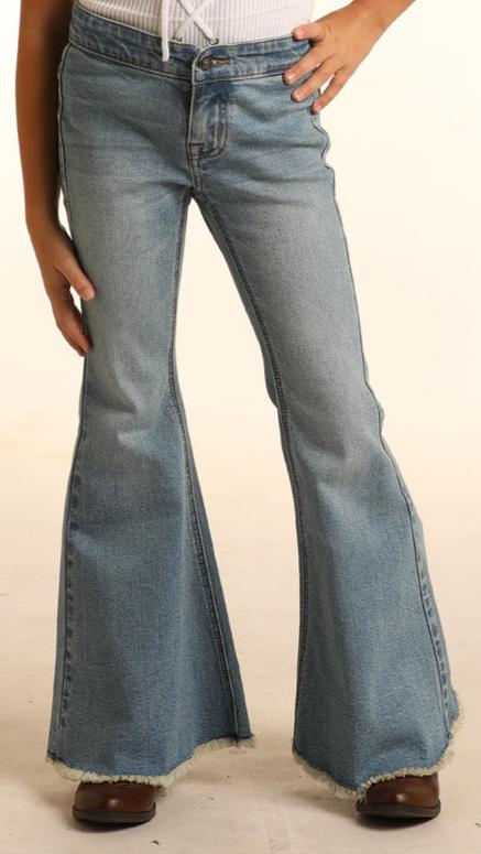 Rock & Roll Girl's Light Wash Bell Bottoms