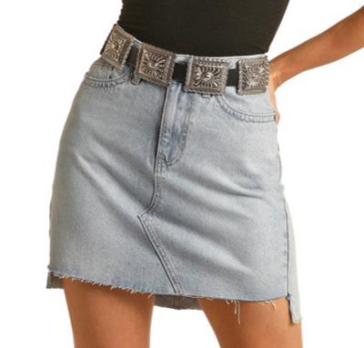 ROCK & ROLL LIGHT WASH DENIM SKIRT