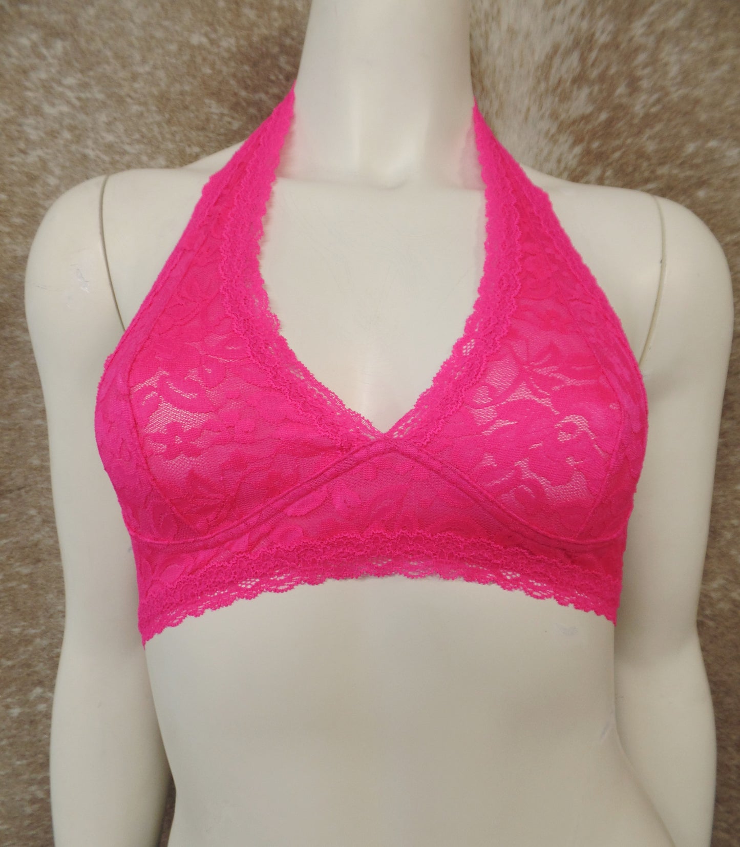 LACE HALTER BRALETTE ROSE PINK – Chic by Ally B