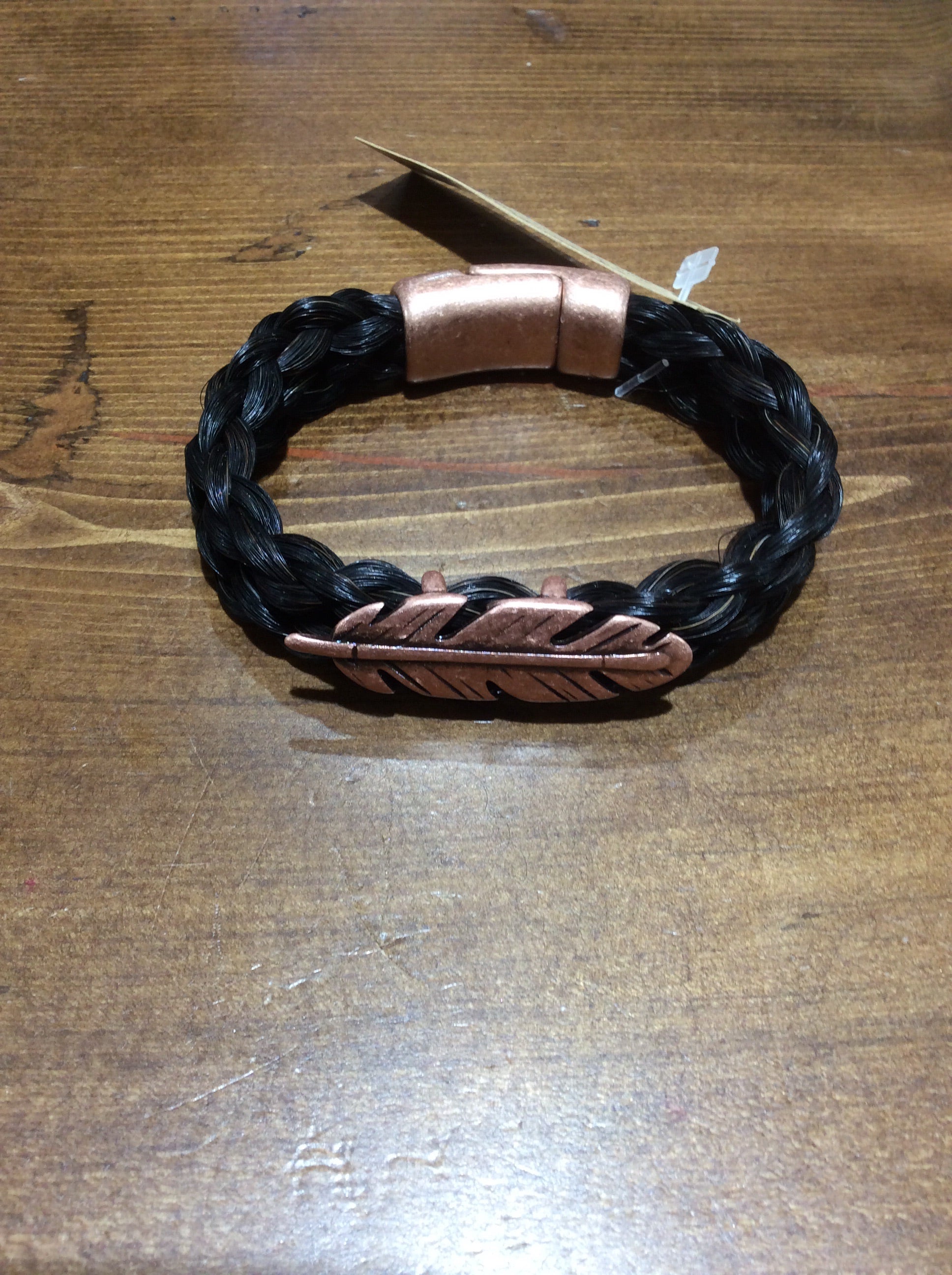 Montana Leather Double-Wrap Bracelet, Feather
