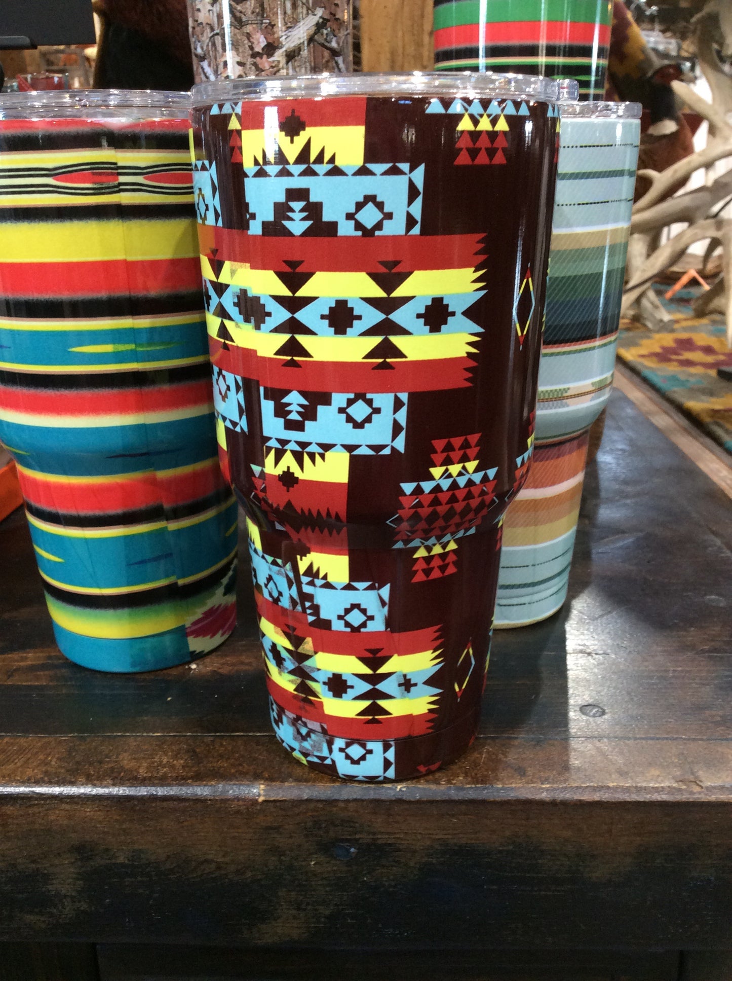 Printed Tumbler Black Cherry aztec