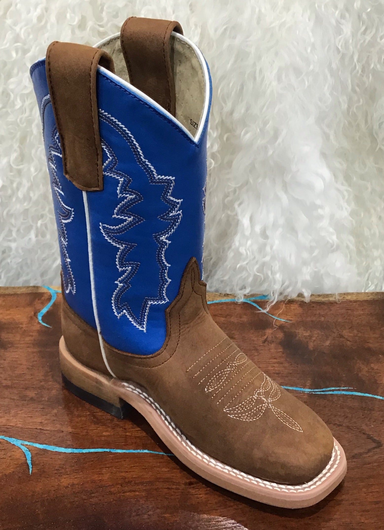 Horse Power Kids Western Boots Blue & Brown newest Boys SZ 12 HPK1836