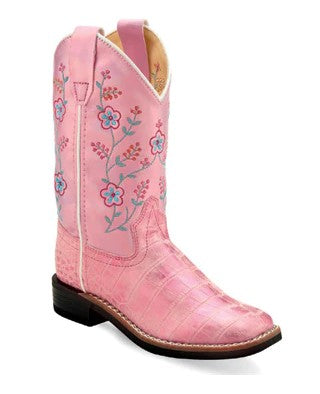 OLD WEST GIRL'S CHILDREN PINK CROC BOOTS